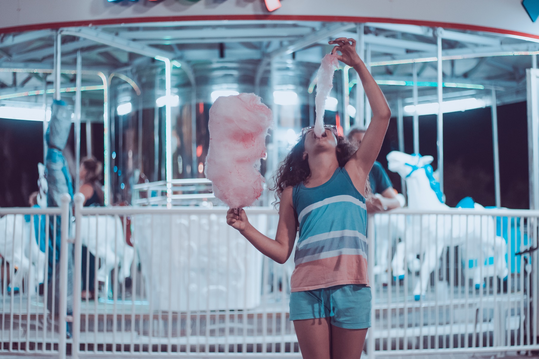 girl with cotton candy
